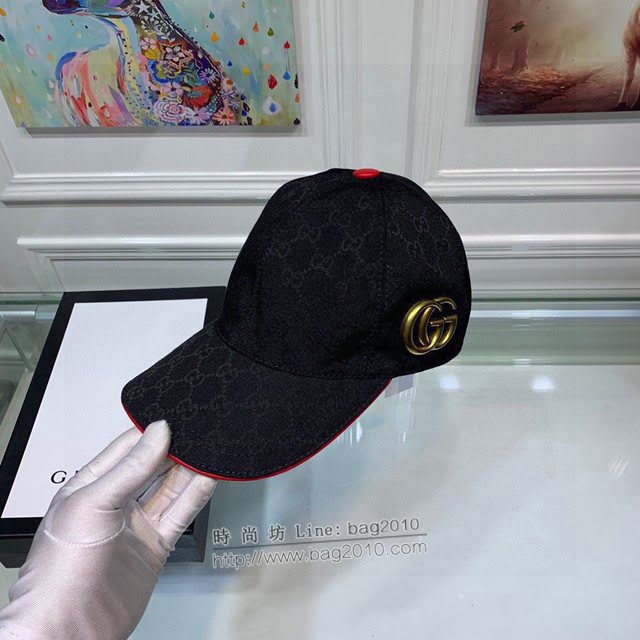 Gucci新品男士帽子 古馳金屬GG印花棒球帽鴨舌帽  mm1745